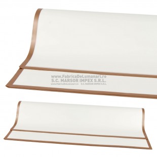 Celofan premium două fețe alb și auriu 58 × 58 cm pentru ambalaje florale elegante – set 20 coli